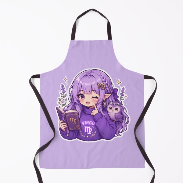 Item preview, Cute Virgo Girl Sticker | Kawaii Zodiac Anime Art | Purple Virgo Chibi Aesthetic designed and sold by MysticPurpleHue.