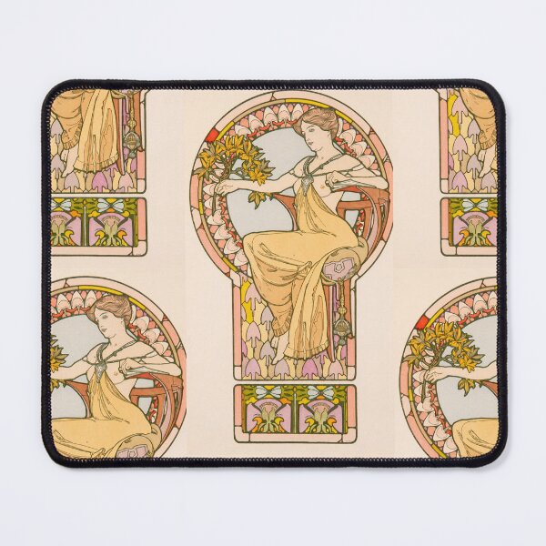 Item preview, Elegant Woman with Golden Blossoms designed and sold by artofuniverse.
