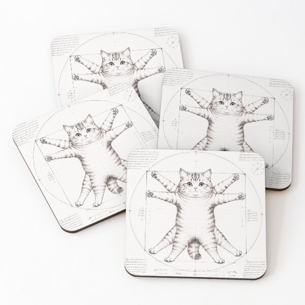 Item preview, The Vitruvian Cat - A Feline Anatomical Study designed and sold by Natalia-Vlad.