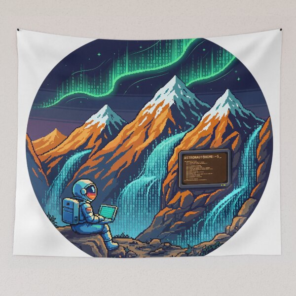 Item preview, Mountain Debug - Astronaut Code Aurora designed and sold by CosmicCode.