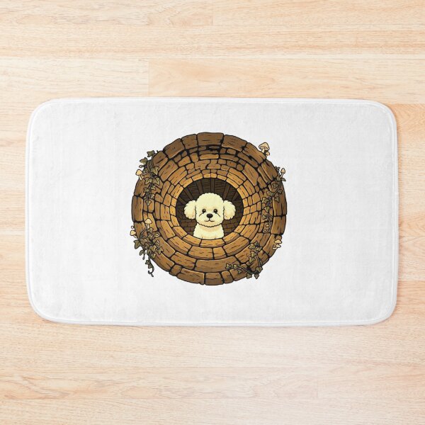 Item preview, Cute Poodle Puppy Stone Tunnel Cottagecore Art designed and sold by SiarheiYur.