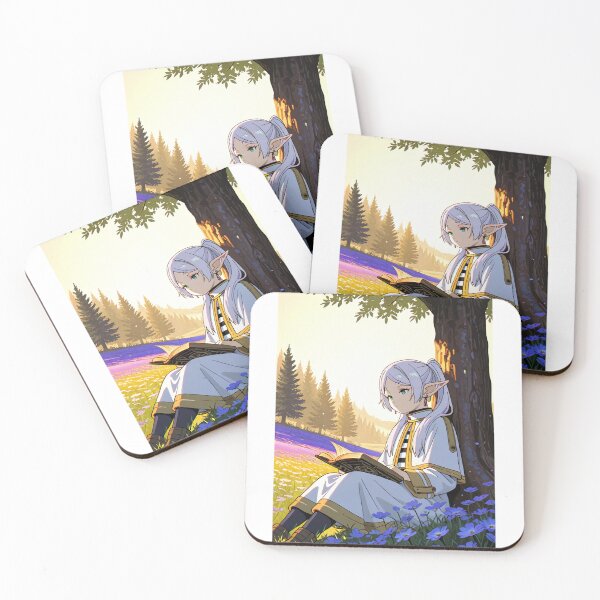 Item preview, Art - Dreamy Elf Character, Peaceful Manga Illustration at the Foot of a Tree designed and sold by AnimeShin.