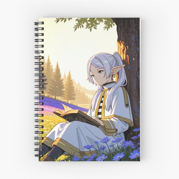 Item preview, Art - Dreamy Elf Character, Peaceful Manga Illustration at the Foot of a Tree designed and sold by AnimeShin.