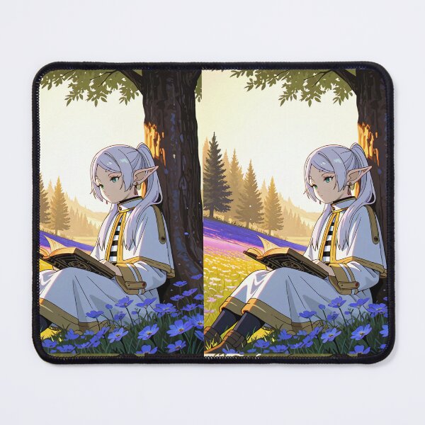 Item preview, Art - Dreamy Elf Character, Peaceful Manga Illustration at the Foot of a Tree designed and sold by AnimeShin.
