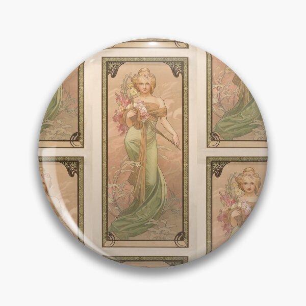 Item preview, Nouveau Spring Woman With Flowers designed and sold by artofuniverse.