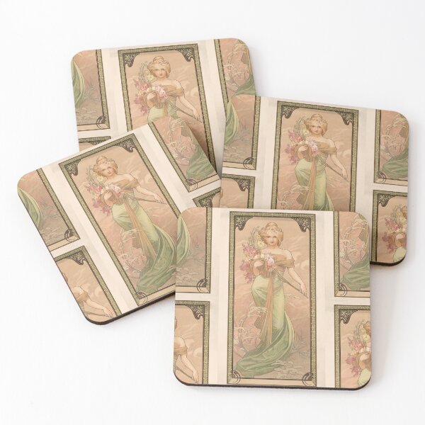 Item preview, Nouveau Spring Woman With Flowers designed and sold by artofuniverse.