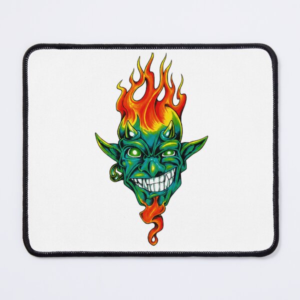 Item preview, Flaming Demon Traditional Tattoo Flash Gothic Art designed and sold by wizooo411.