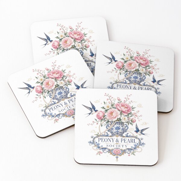 Item preview, Peony & Pearl Society Chinoiserie Floral Art | Elegant Blue Vase Design designed and sold by Fernhaven.