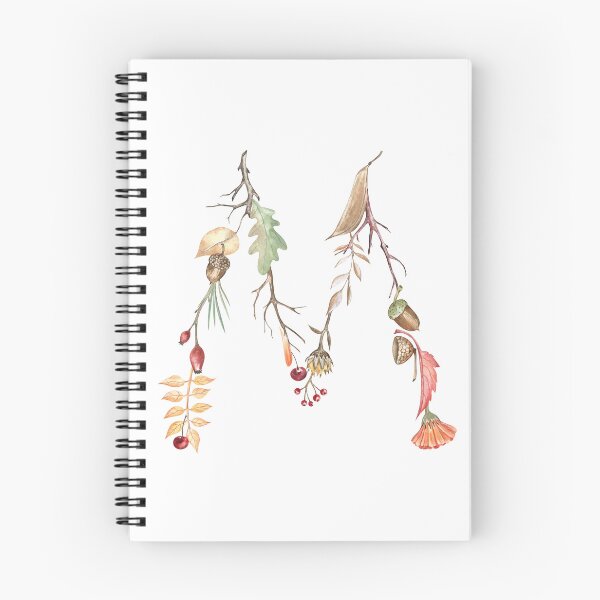 Item preview, Botanical Autumn Capital Letter M designed and sold by Flowersforbear.
