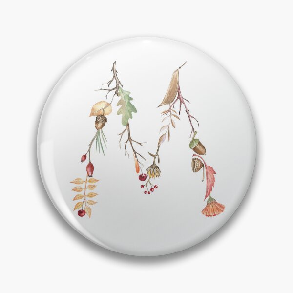 Item preview, Botanical Autumn Capital Letter M designed and sold by Flowersforbear.