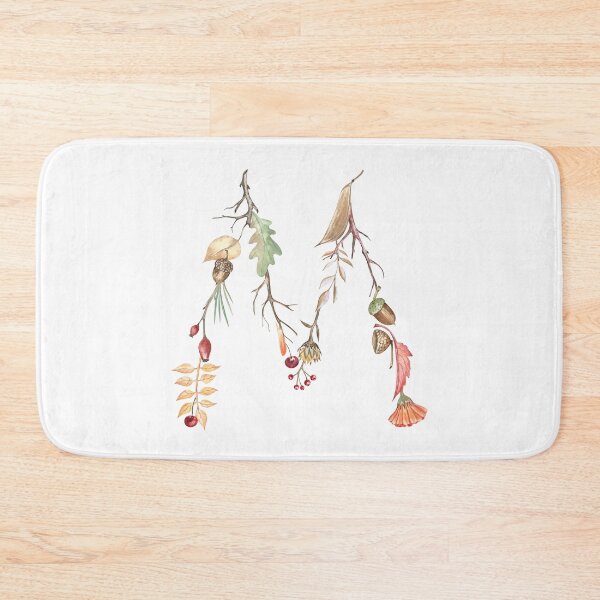 Item preview, Botanical Autumn Capital Letter M designed and sold by Flowersforbear.
