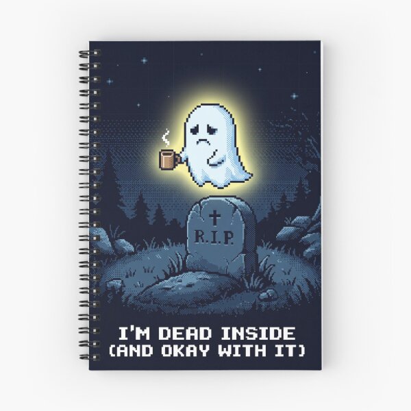 Item preview, Dead Inside Funny Ghost Pixel Art Coffee Introvert designed and sold by Arobinoz.