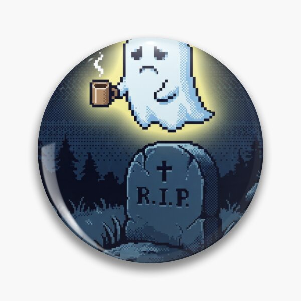 Item preview, Dead Inside Funny Ghost Pixel Art Coffee Introvert designed and sold by Arobinoz.