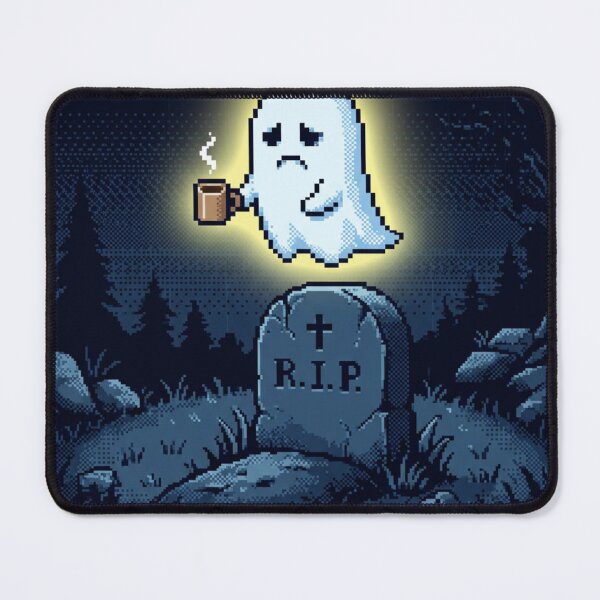 Item preview, Dead Inside Funny Ghost Pixel Art Coffee Introvert designed and sold by Arobinoz.