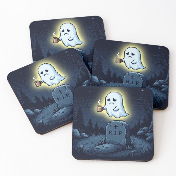 Item preview, Dead Inside Funny Ghost Pixel Art Coffee Introvert designed and sold by Arobinoz.