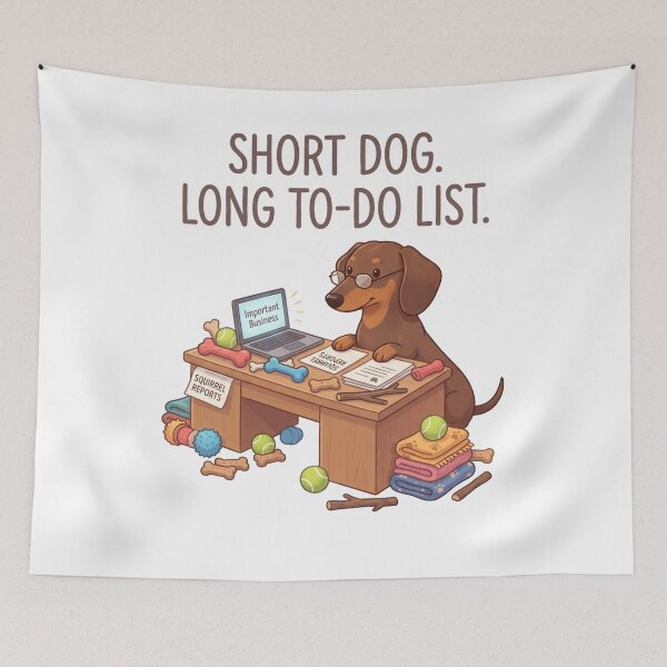 Item preview, Short Dog Long To Do List Funny Office Dachshund Design designed and sold by jgoteiner.