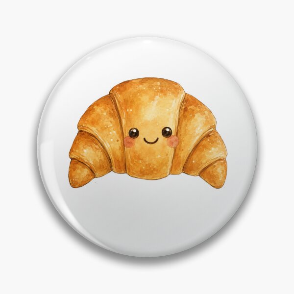 Item preview, Cute Kawaii Croissant Watercolor Bakery Food Lover designed and sold by Moizento.