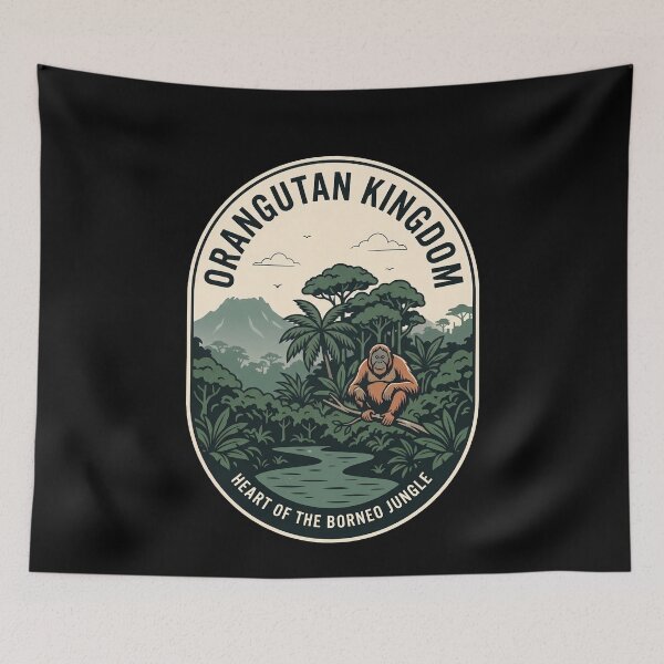 Item preview, Orangutan Kingdom Borneo Vintage Travel Emblem designed and sold by k3rstman1.