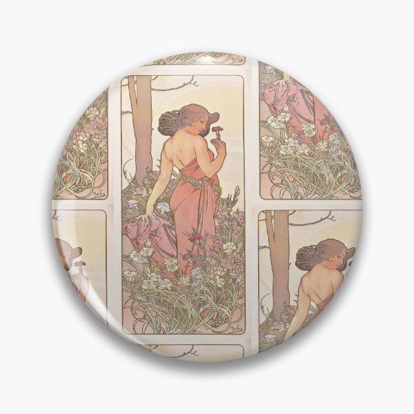 Item preview, Woman Smelling Carnation Among Flowers designed and sold by artofuniverse.