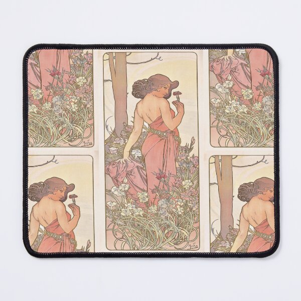 Item preview, Woman Smelling Carnation Among Flowers designed and sold by artofuniverse.