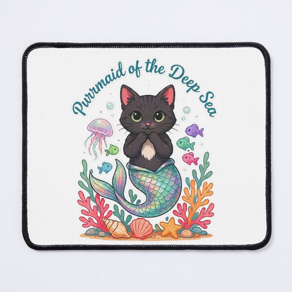 Item preview, Cute Mermaid Cat Fantasy Ocean Sticker designed and sold by Mahilis.