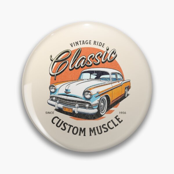 Item preview, Vintage Retro Classic Muscle Car Badge Since 1956 designed and sold by PrimeRacer.