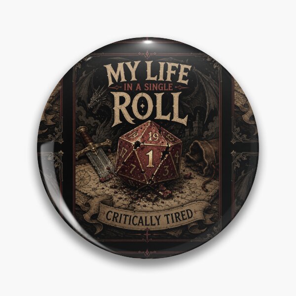 Item preview, Critically Tired D20 Dice PNG | My Life in a Single Roll | Funny DnD RPG Gamer Shirt Design | Tabletop Fantasy Digital Download designed and sold by LuxeBuzz.