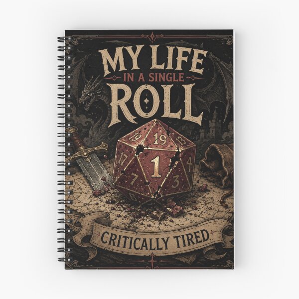 Item preview, Critically Tired D20 Dice PNG | My Life in a Single Roll | Funny DnD RPG Gamer Shirt Design | Tabletop Fantasy Digital Download designed and sold by LuxeBuzz.