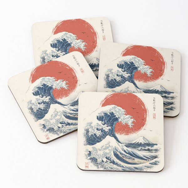 Item preview, Vintage Japanese Great Wave Sunset designed and sold by Nordova.