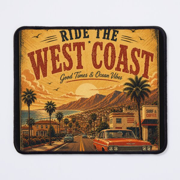 Item preview, Ride the West Coast | Vintage Retro Coastal Road Trip T-Shirt Design designed and sold by ZafTeez.