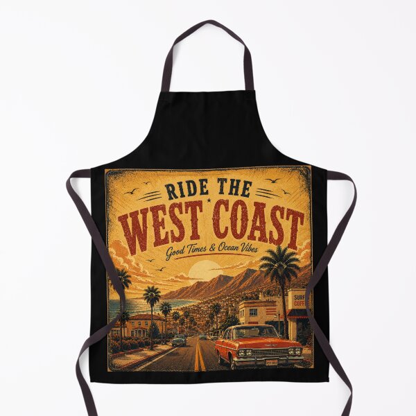 Item preview, Ride the West Coast | Vintage Retro Coastal Road Trip T-Shirt Design designed and sold by ZafTeez.