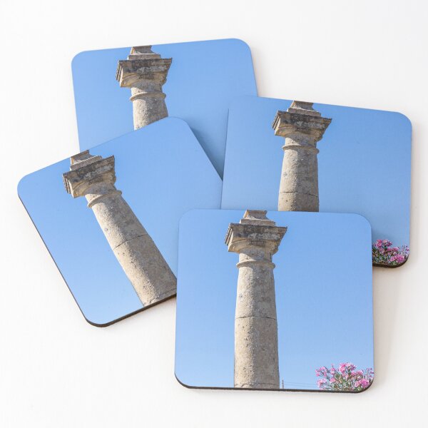 Item preview, Stone Cross on Historic Column Against Clear Blue Sky, Religious Monument Detail designed and sold by Nmallia.