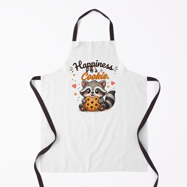 Item preview, Happiness is a Cookie | Cute Raccoon Eating Cookie Cartoon Sticker | Kawaii Animal Gift designed and sold by CRAZZYDOODLES.