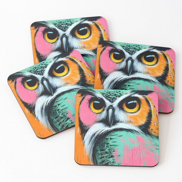 Item preview, Vibrant Owl Artwork with Unique Color Palette designed and sold by Artessie.
