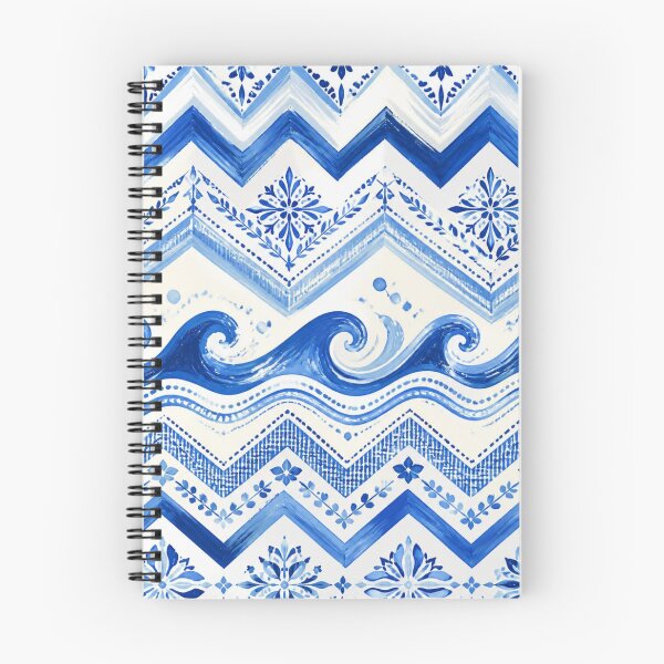 Item preview, Mediterranean Blue & White Coastal Waves Pattern | Portuguese Tile Inspired Seamless Design designed and sold by lavanya11.
