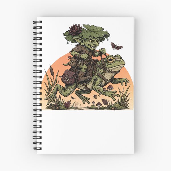 Item preview, Goblin Riding Frog - Goblincore Swamp Adventure designed and sold by Neurospicy Trolls.