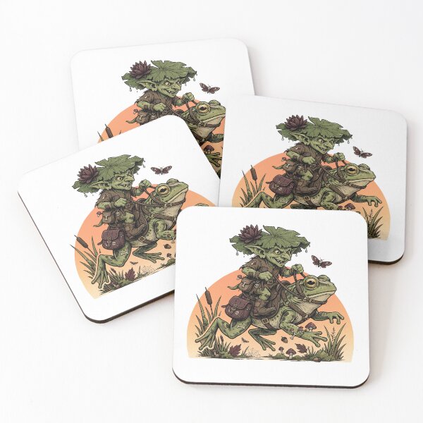 Item preview, Goblin Riding Frog - Goblincore Swamp Adventure designed and sold by Neurospicy Trolls.