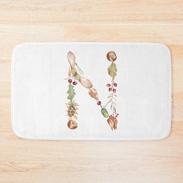 Item preview, Autumn Botanical Letter N Monogram designed and sold by Flowersforbear.