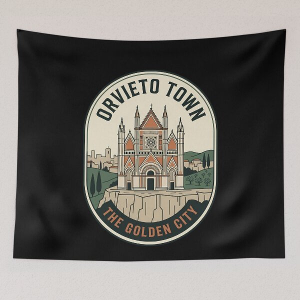 Item preview, Orvieto Italy Golden City Vintage Travel Emblem designed and sold by k3rstman1.
