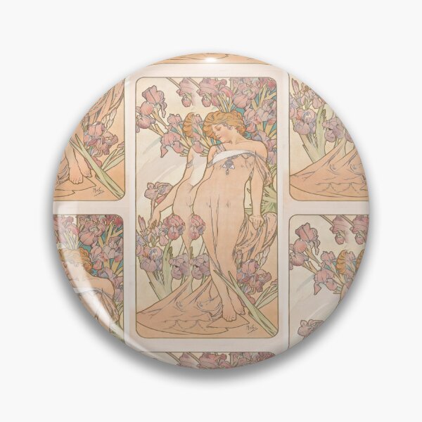 Item preview, Woman Among Pink Iris Flowers designed and sold by artofuniverse.