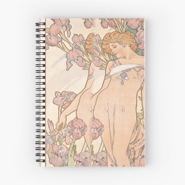 Item preview, Woman Among Pink Iris Flowers designed and sold by artofuniverse.