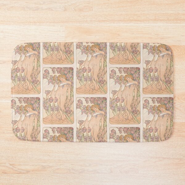 Item preview, Woman Among Pink Iris Flowers designed and sold by artofuniverse.