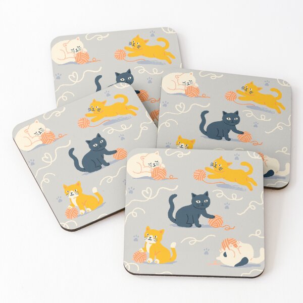 Item preview, Playful Kittens – Cats with Yarn Balls Pattern designed and sold by BuckaBaby.