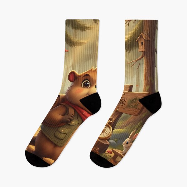 Artikelvorschau, Fröhliche Biberabenteuer – Der flüsternde Kiefernhain entworfen und verkauft von Clothes With Smiling Animals Walt Gral.