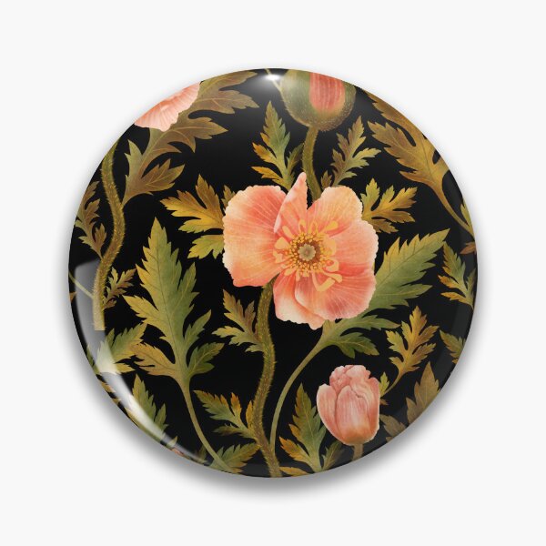 Item preview, Vintage Moody Orange Poppies Seamless Pattern designed and sold by Grin Katalina Floral Patterns & Cozy Art.