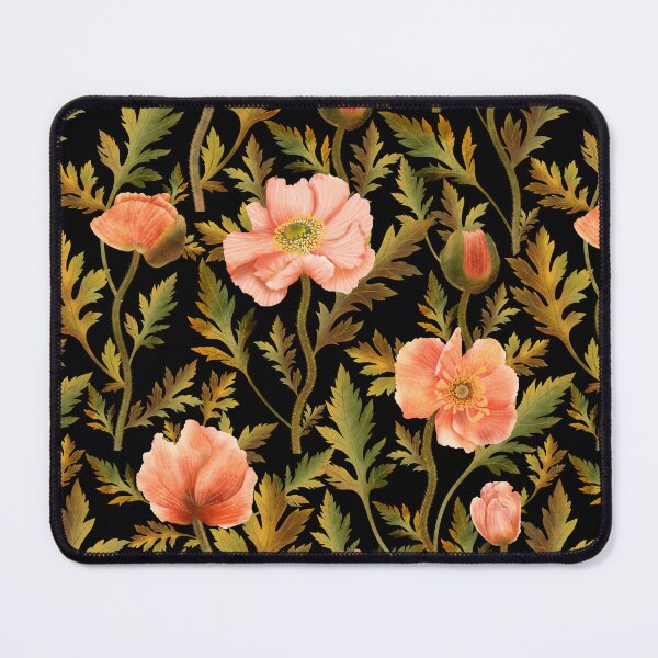 Item preview, Vintage Moody Orange Poppies Seamless Pattern designed and sold by Grin Katalina Floral Patterns & Cozy Art.