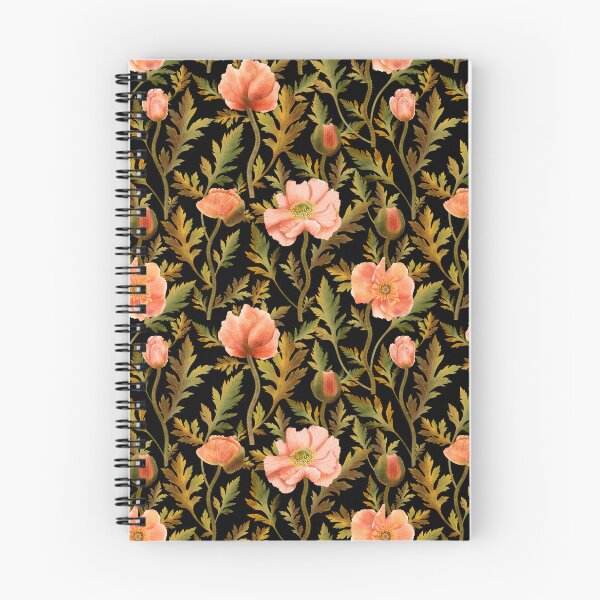 Item preview, Vintage Moody Orange Poppies Seamless Pattern designed and sold by Grin Katalina Floral Patterns & Cozy Art.