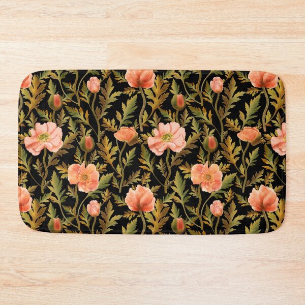 Item preview, Vintage Moody Orange Poppies Seamless Pattern designed and sold by Grin Katalina Floral Patterns & Cozy Art.