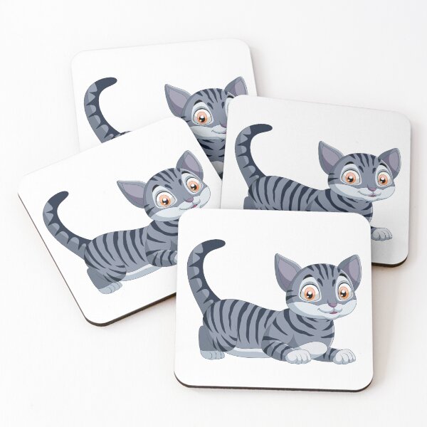 Item preview, Cute Grey Tabby Cat Cartoon Illustration designed and sold by EHdesignShop.