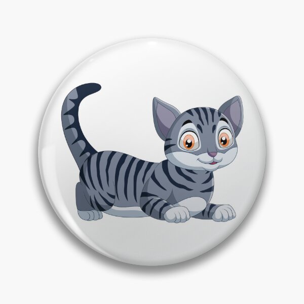 Item preview, Cute Grey Tabby Cat Cartoon Illustration designed and sold by EHdesignShop.